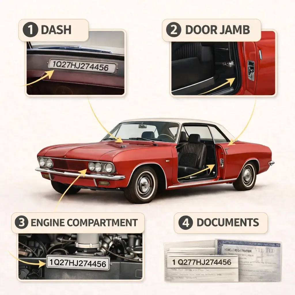 VIN Location on Classic Car Mack