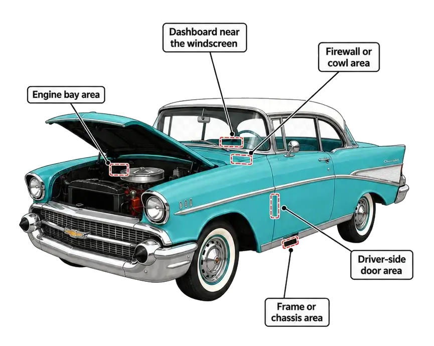 Location VIN on Classic Chevy