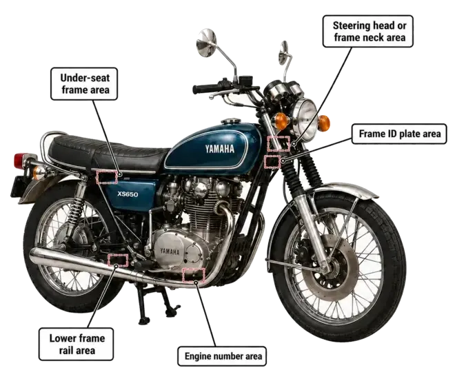 VIN Location for Yamaha Motorcycle