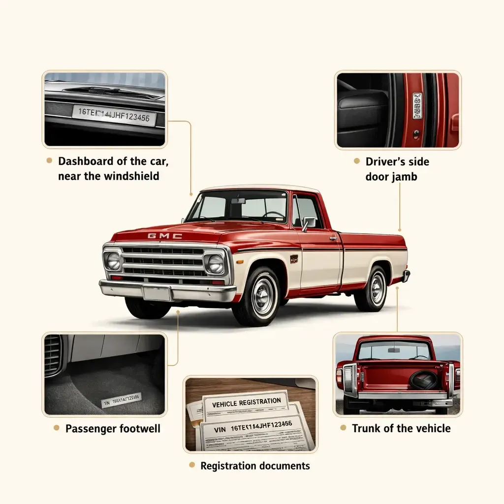 Location of VIN on Classic GMC