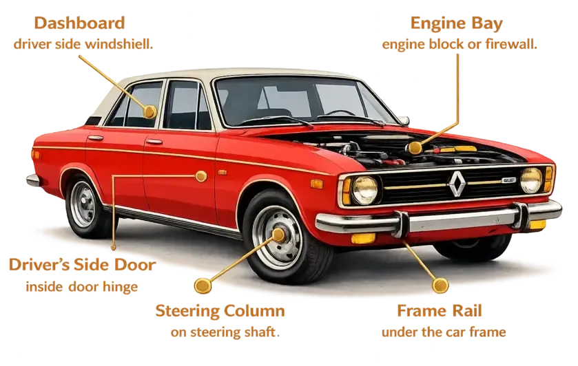 VIN Location on Classic Car