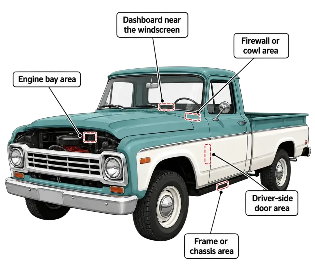 VIN Lcation on classic international Truck