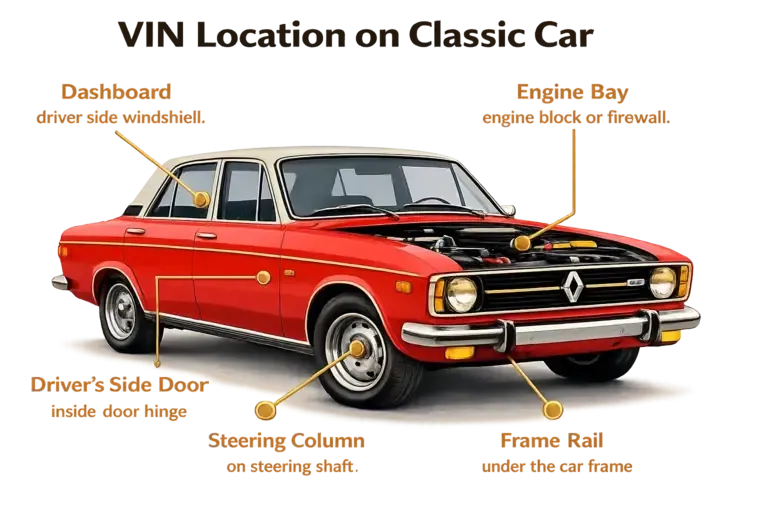 vin location on classic car