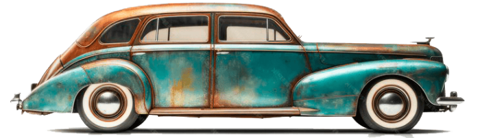 isolated vintage car